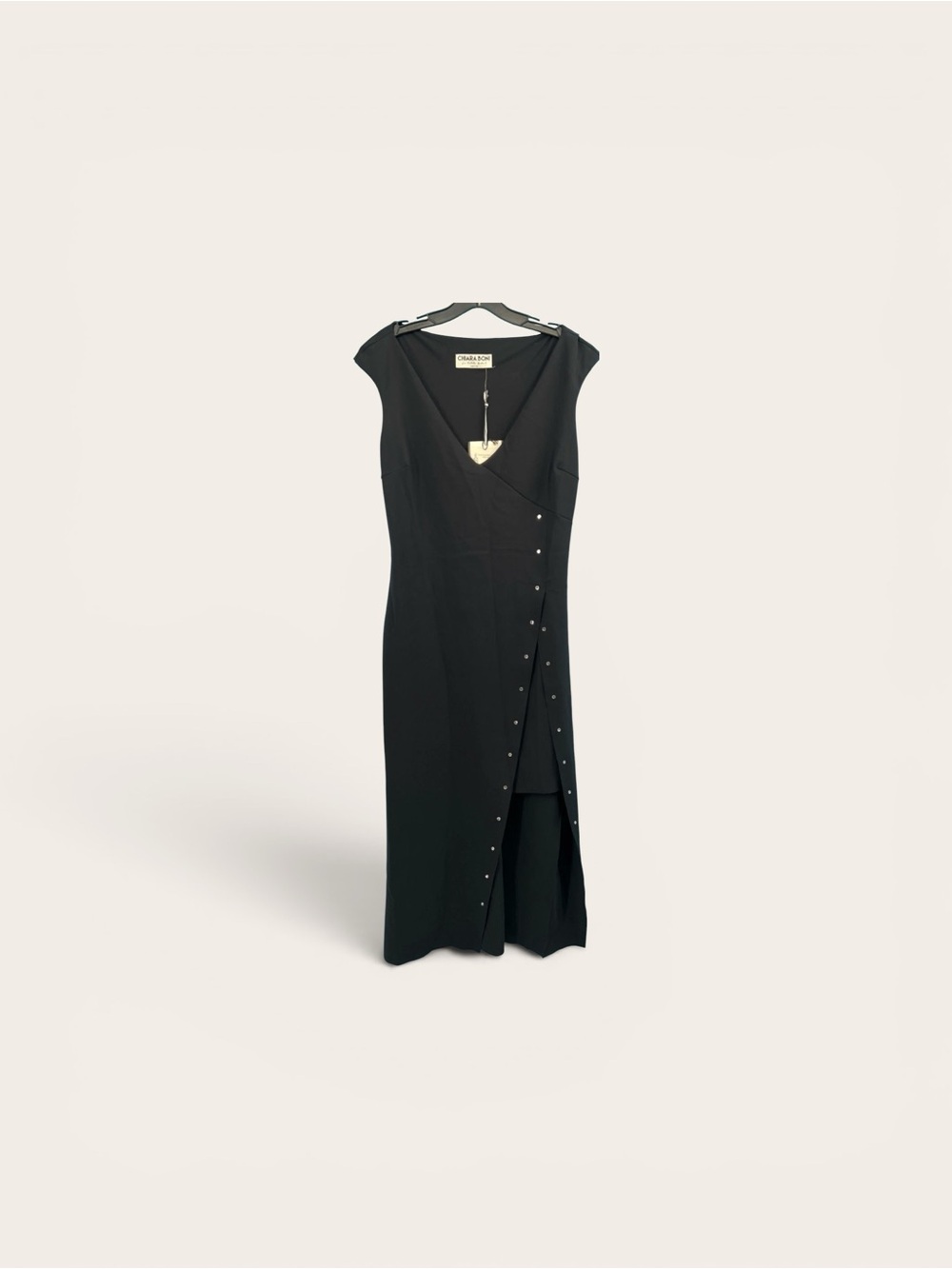 Chiara Boni La Petite Robe Dalaiyan BR Black Crystal Midi Dress NWT Size 10
